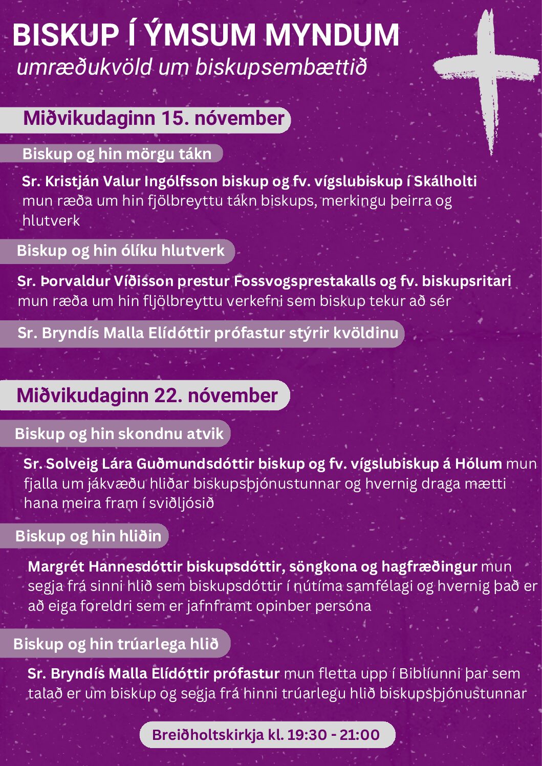 Viltu vita meira um biskusembættið?